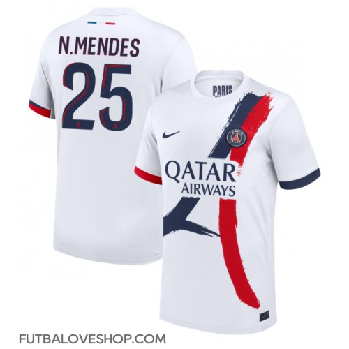 Dres Paris Saint-Germain Nuno Mendes #25 Preč 2024-25 Krátky Rukáv